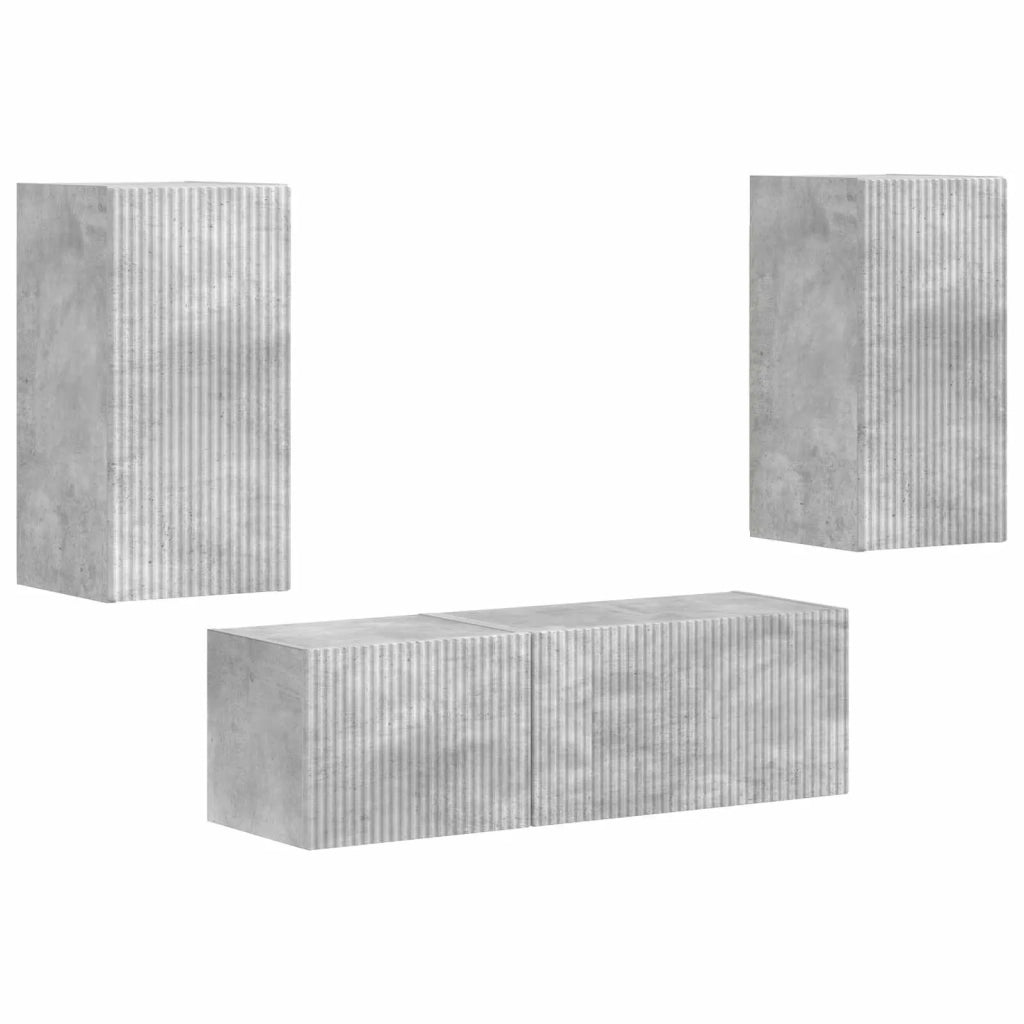 Set di Mobiletto da TV a Parete 4 pcs Grigio cemento