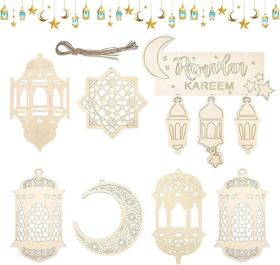 Decorazioni per Ramadan Eid Mubarak - 7 pezzi (A)