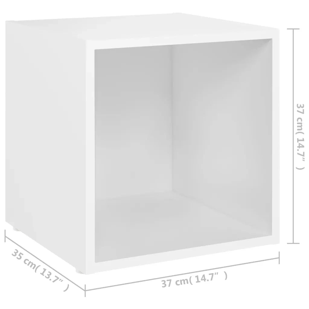 Mobili Porta TV 2 pz | Armadietto TV | Mobile Porta TV Bianco 37x35x37 cm in Legno Multistrato