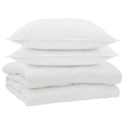 Piumone | Duvet con cuscino 3 pz Bianco Microfibra