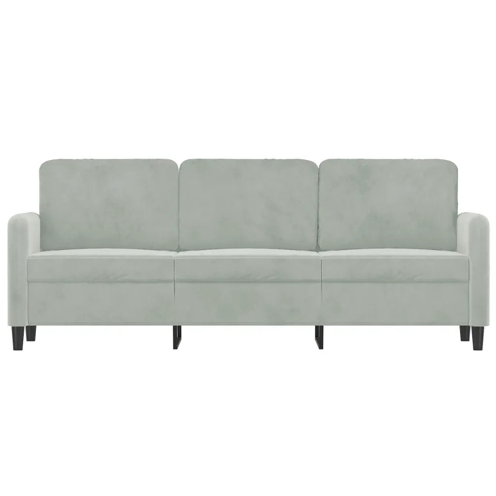 Divano a 3 Posti-Sofa 3 Posti Grigio Chiaro 180 cm in Velluto 286656