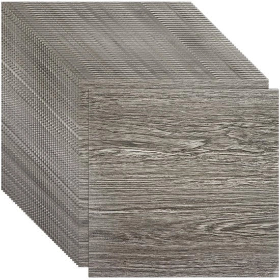 Pavimentazione in PVC a scelta fissa 40 pezzi - Autoadesivo - Antiscivolo - Impermeabile - Pannelli decorativi - 30 cm x 30 cm - Tegoli in vinile