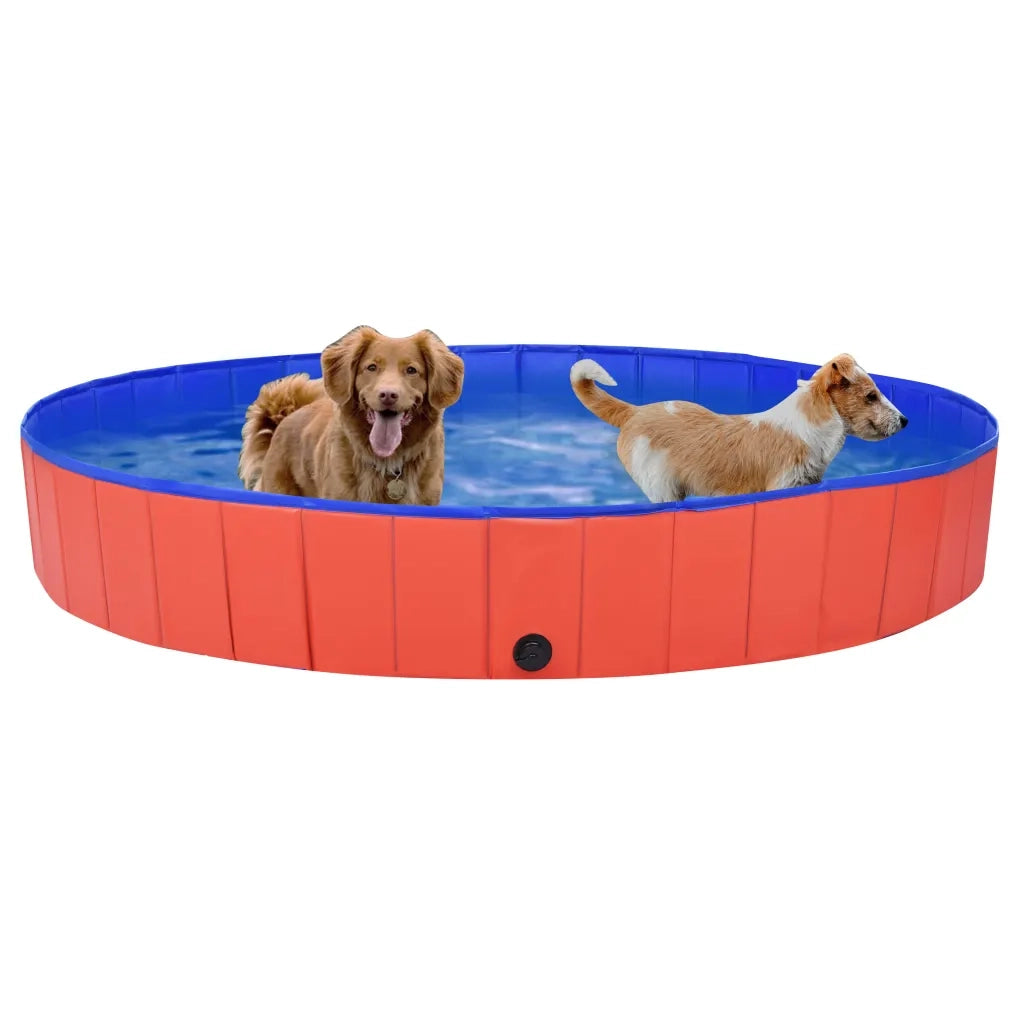 Piscina per Cani Pieghevole Rossa 200x30 cm in PVC 92600