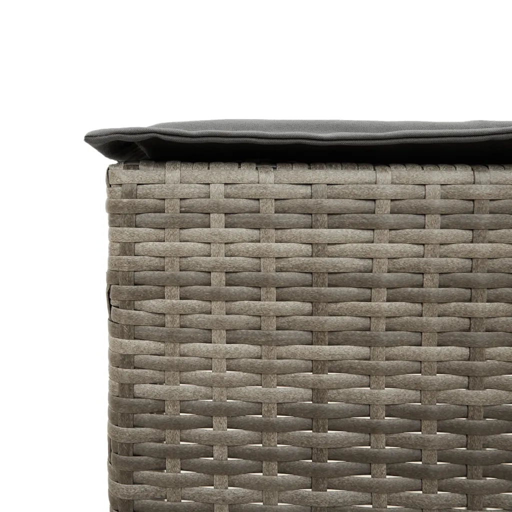 Set Bar da Giardino 3pz con Cuscini Grigio in Polyrattan 3261498