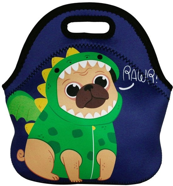 Borsa di Picnic Cartoon Pug con Isolamento Termico e Impermeabile