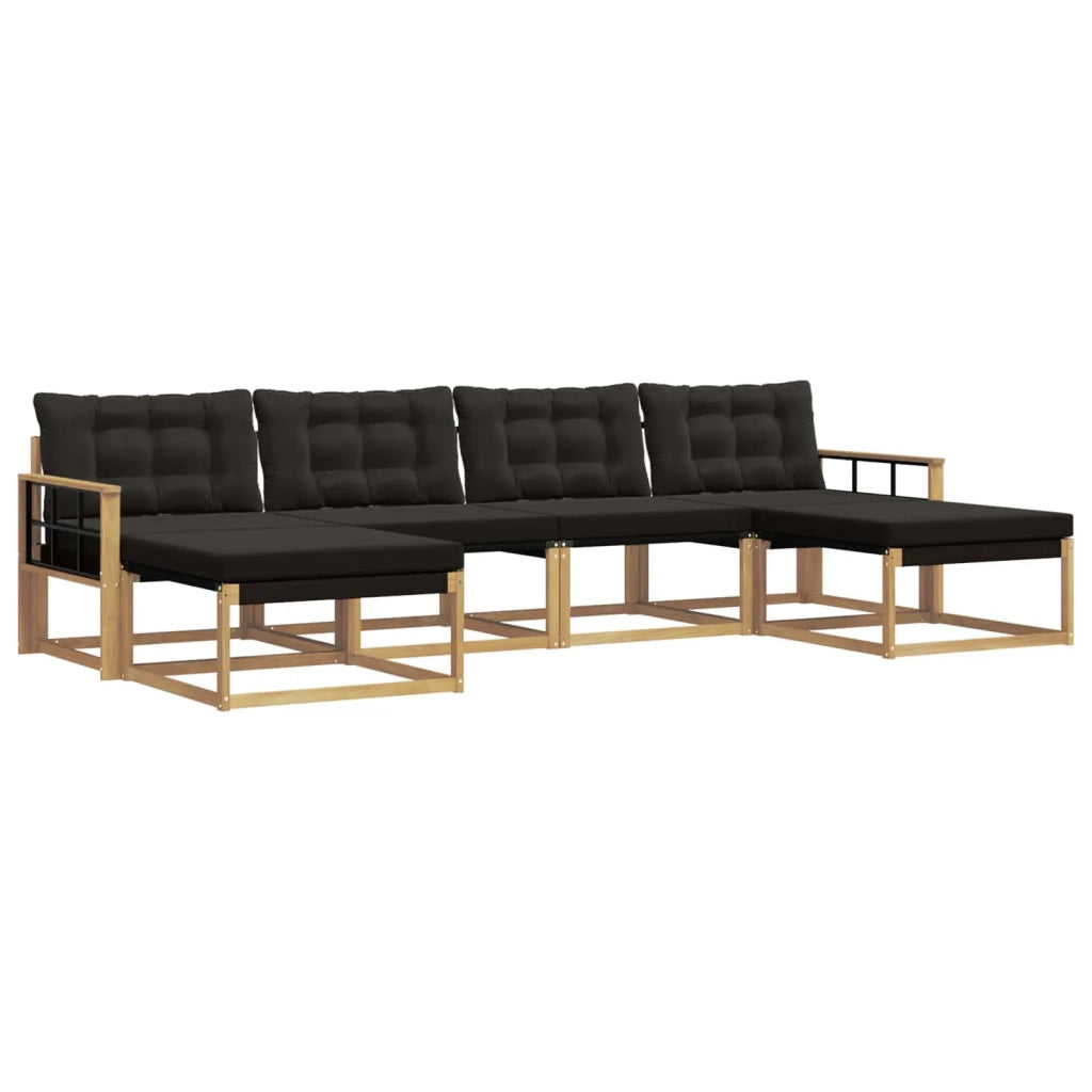 Set di divani da esterno 6 pz Bianco e Nero 3388954