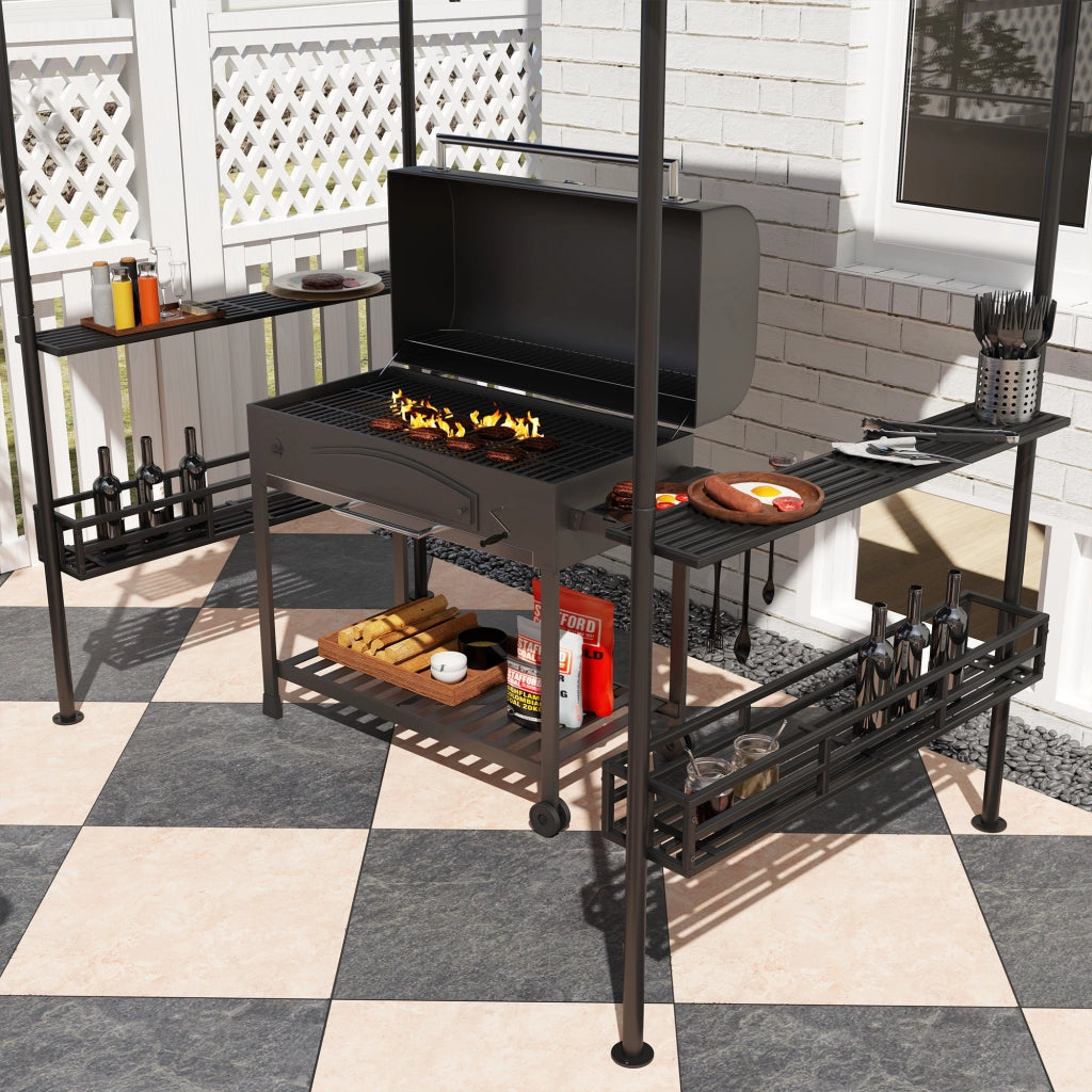 Gazebo per barbecue e giardino ¨C Minimal ¨C 240x150x257 cm grigio antracite
