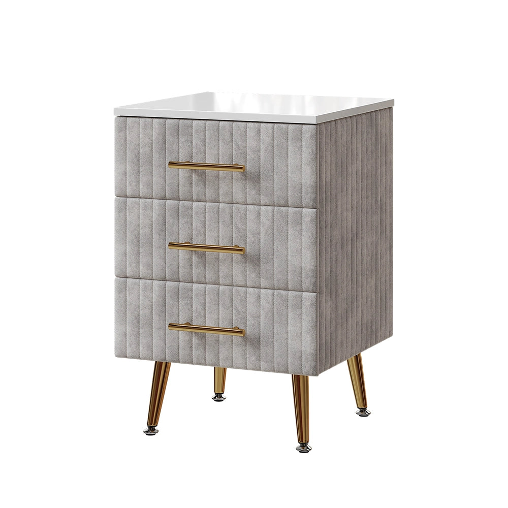 Vicco Comodino Grigio 41 x 62 cm con 3 cassetti