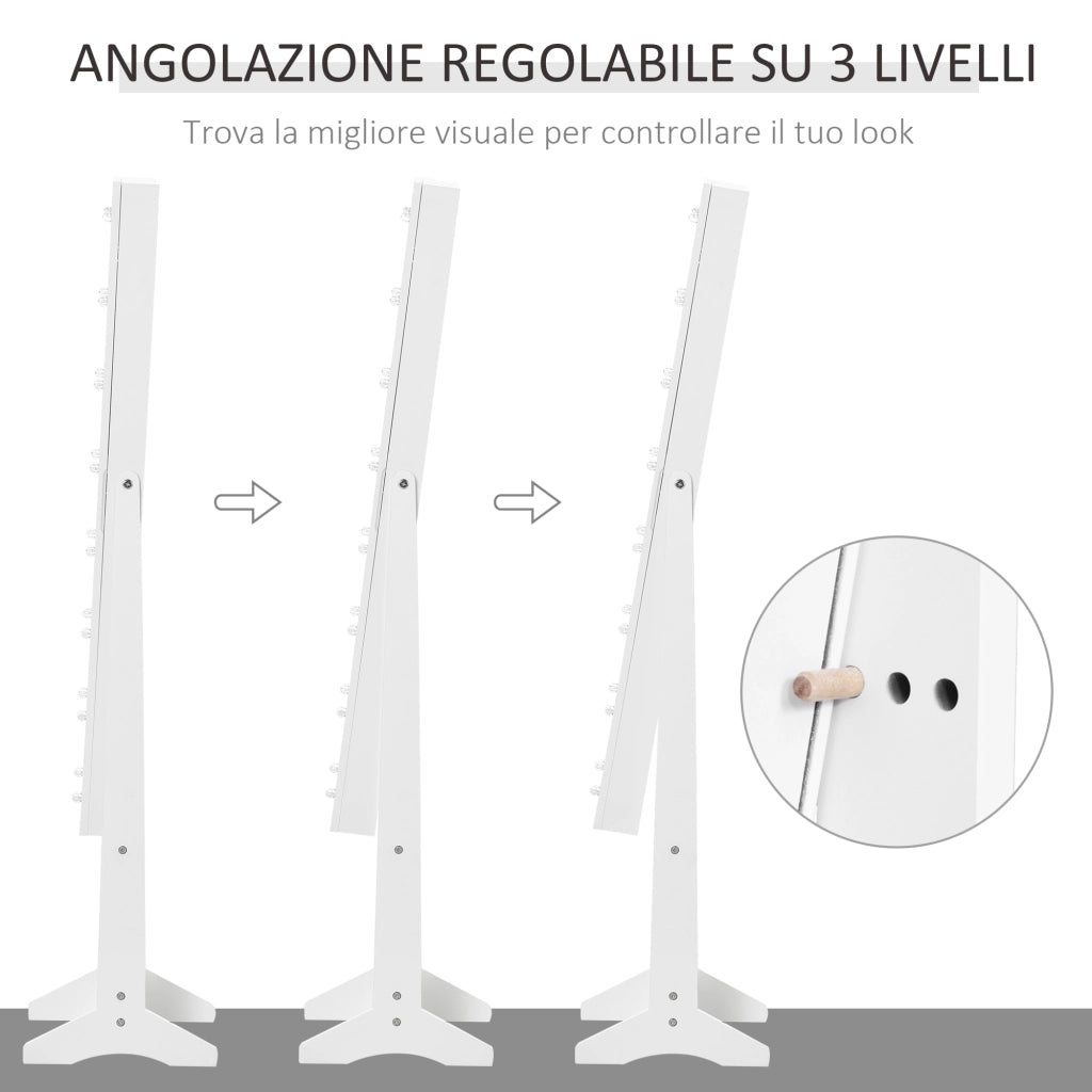 Armadio con Specchio e Luci LED ¨C Minimal ¨C Bianco 36x30x136 cm