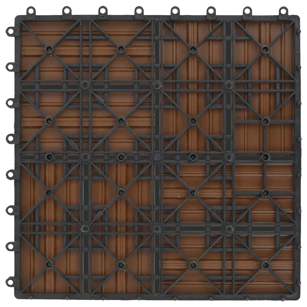 Piastrella per Decking 11 pcs Teak riciclato 30 x 30 cm WPC 42046677