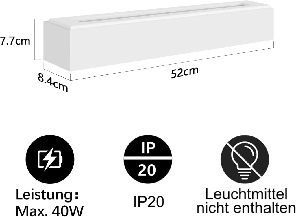 ZMH Applique G9 Lampada in gesso bianco per camera da letto corridoio scale
