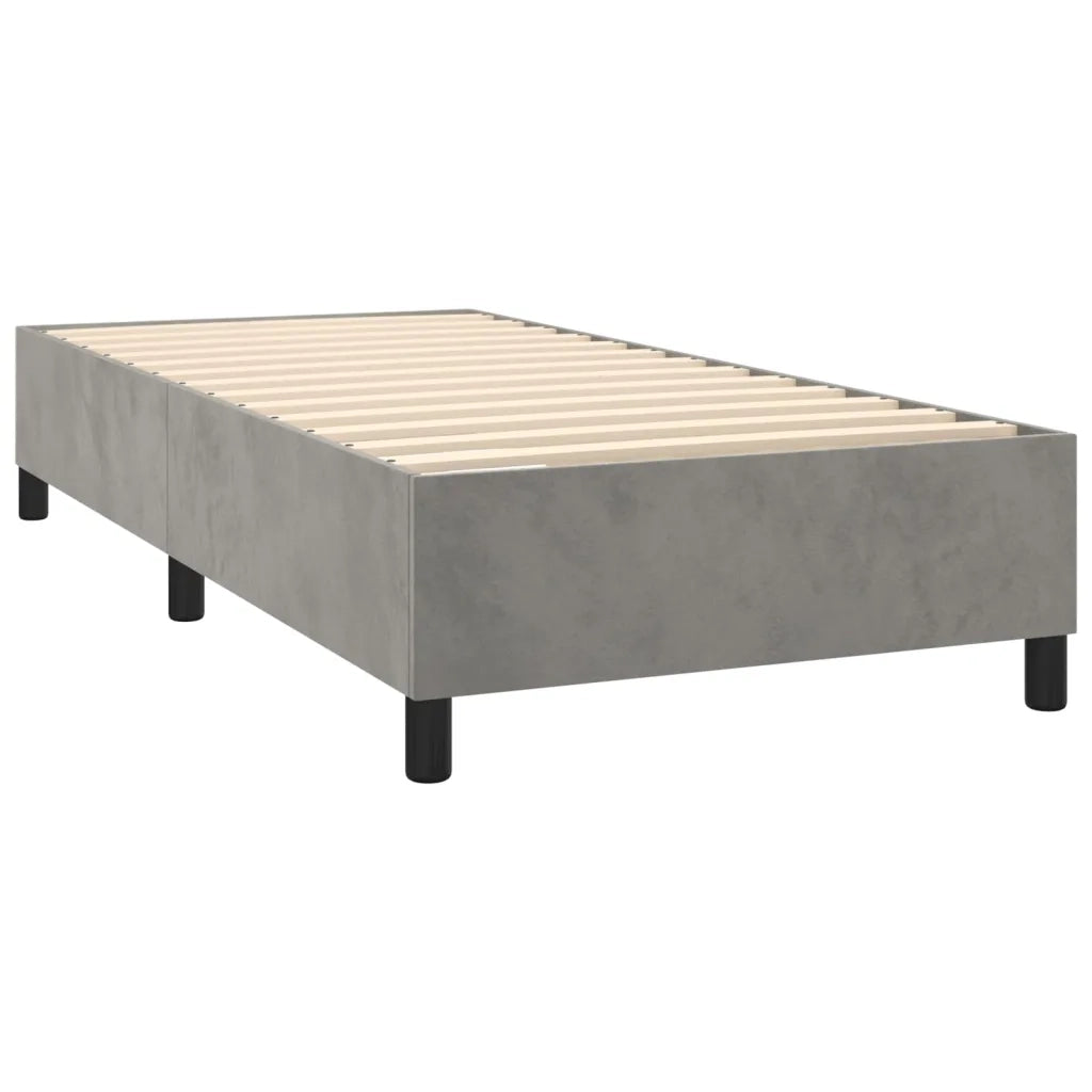 Letto a Molle Materasso e LED-Struttura Letto con Materasso Grigio Chiaro 80x200 cm Velluto 301158