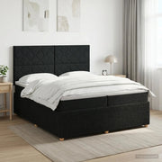 Letto box spring con materasso Nero 200 x 200 cm Tessuto 3454482