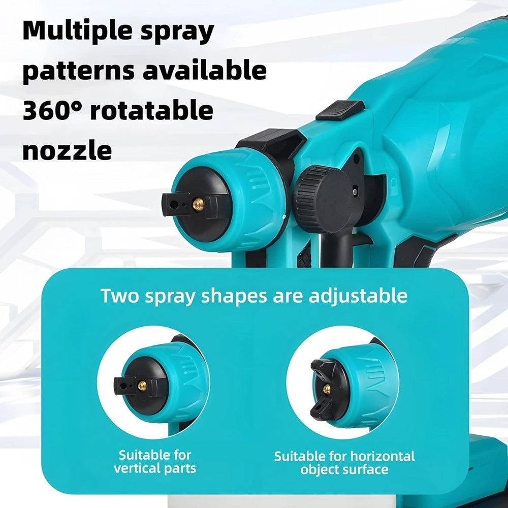 Trade Shop - Pistola Per Verniciare A Batteria 2800w 3 Modalità Spruzzo Ugello Ruotabile A 360° Manuale -