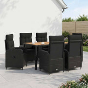 Set da pranzo per esterni 7 pz Nero 3422269