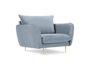 Cosmopolitan Design - Poltrona "Vienna" in velluto azzurro 