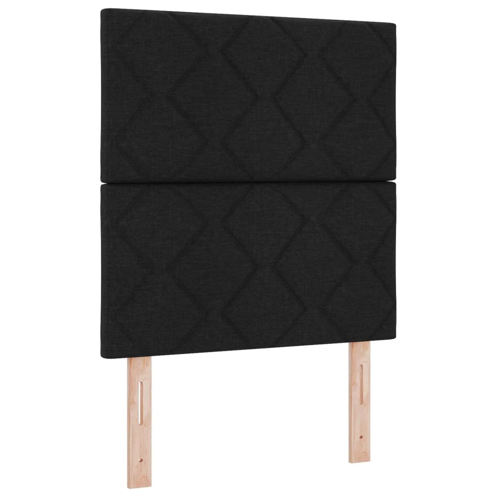 Letto box spring con materasso Nero 100 x 200 cm Tessuto 3454335