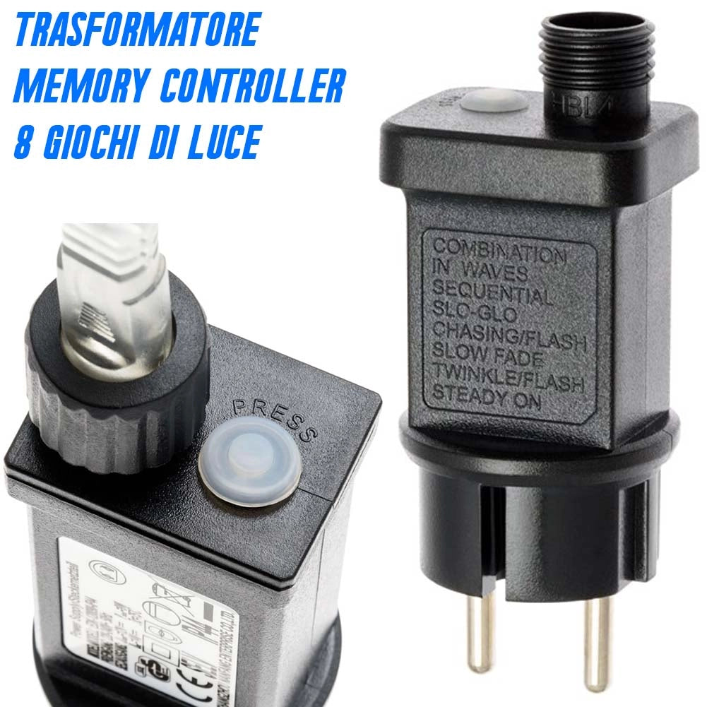 Catena Luminosa 500 LED Mini Lucciole Bianco Caldo 8 Funzioni Interno Esterno