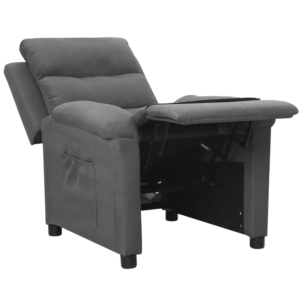 Poltrona | Sedia Relax Reclinabile in Tessuto Grigio Chiaro
