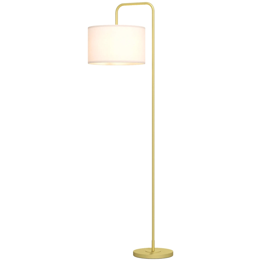 Lampada da Terra Moderna ¨C Minimal ¨C Bianco e Dorato 64x38x163.5 cm