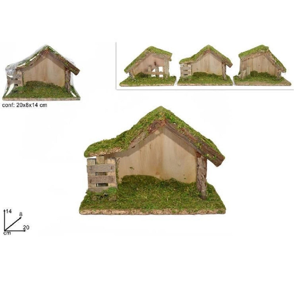 Trade Shop - Capanna Piccola Vuota 20x8x14 Cm Presepe Addobbo Natale Decorazione Vari Modelli -