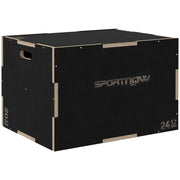 Casetta per bambini in legno con scale ¨C Minimal ¨C 76x61x51 cm nero