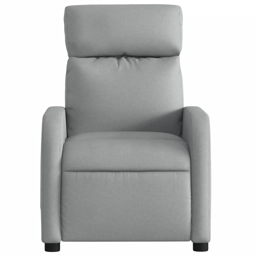 Poltrona | Sedia Relax Reclinabile in Tessuto Grigio Chiaro