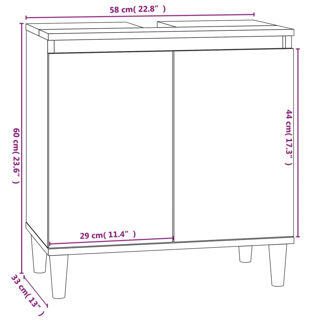 Mobile lavabo 58 x 33 x 60 cm in legno ingegnerizzato marrone 02_0006818