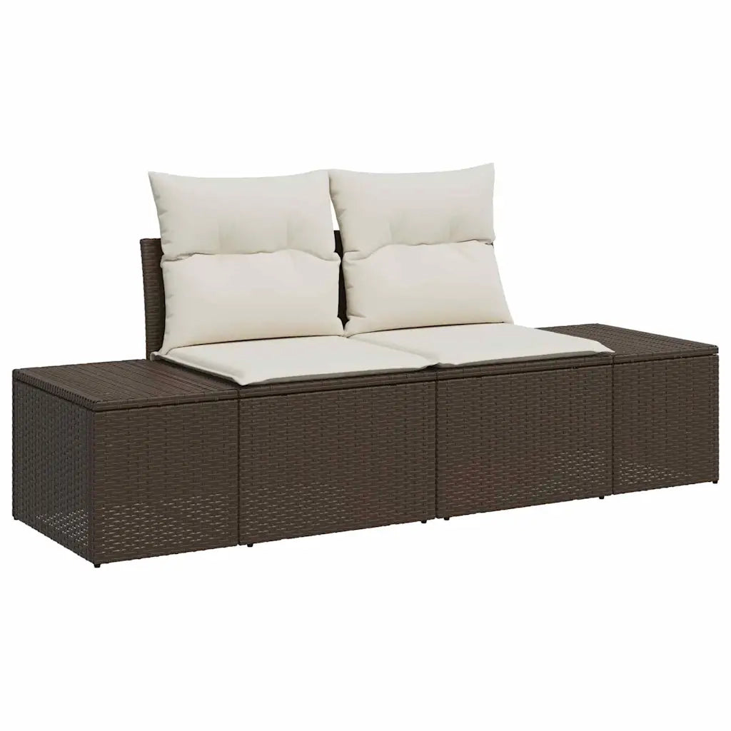 Set Divano da Giardino con cuscino 9 pcs Marrone polyrattan 3346998