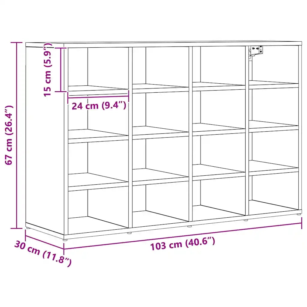 Mobile per scarpe Legno vecchio 103 x 30 x 67 cm 875218