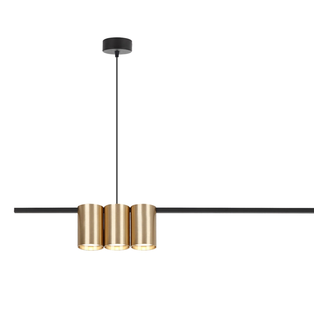 Lampada sospesa Milagro Genesis barra nero oro 5xGU10