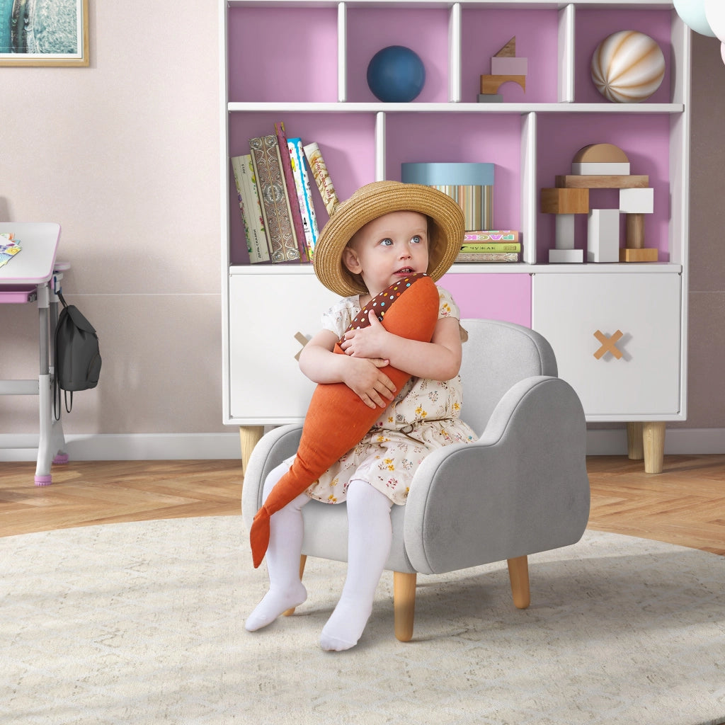 Poltrona per Bambini ¨C Minimal ¨C Grigio, Tessuto, 46x51x55cm