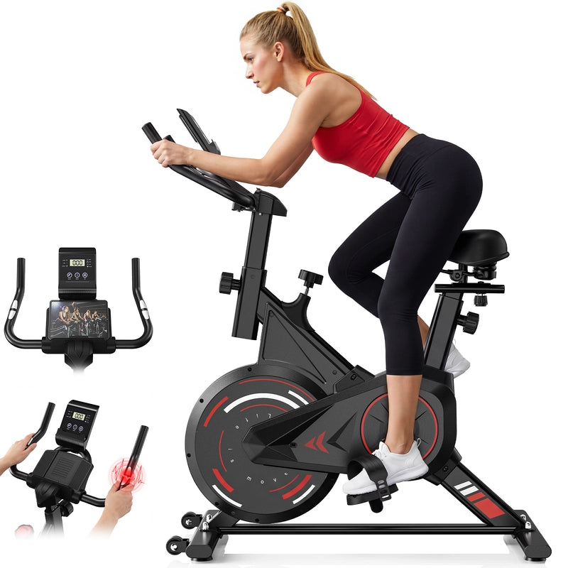Cyclette stazionaria progettata per l'allenamento a casa, silenziosa, supporta fino a 120 kg.