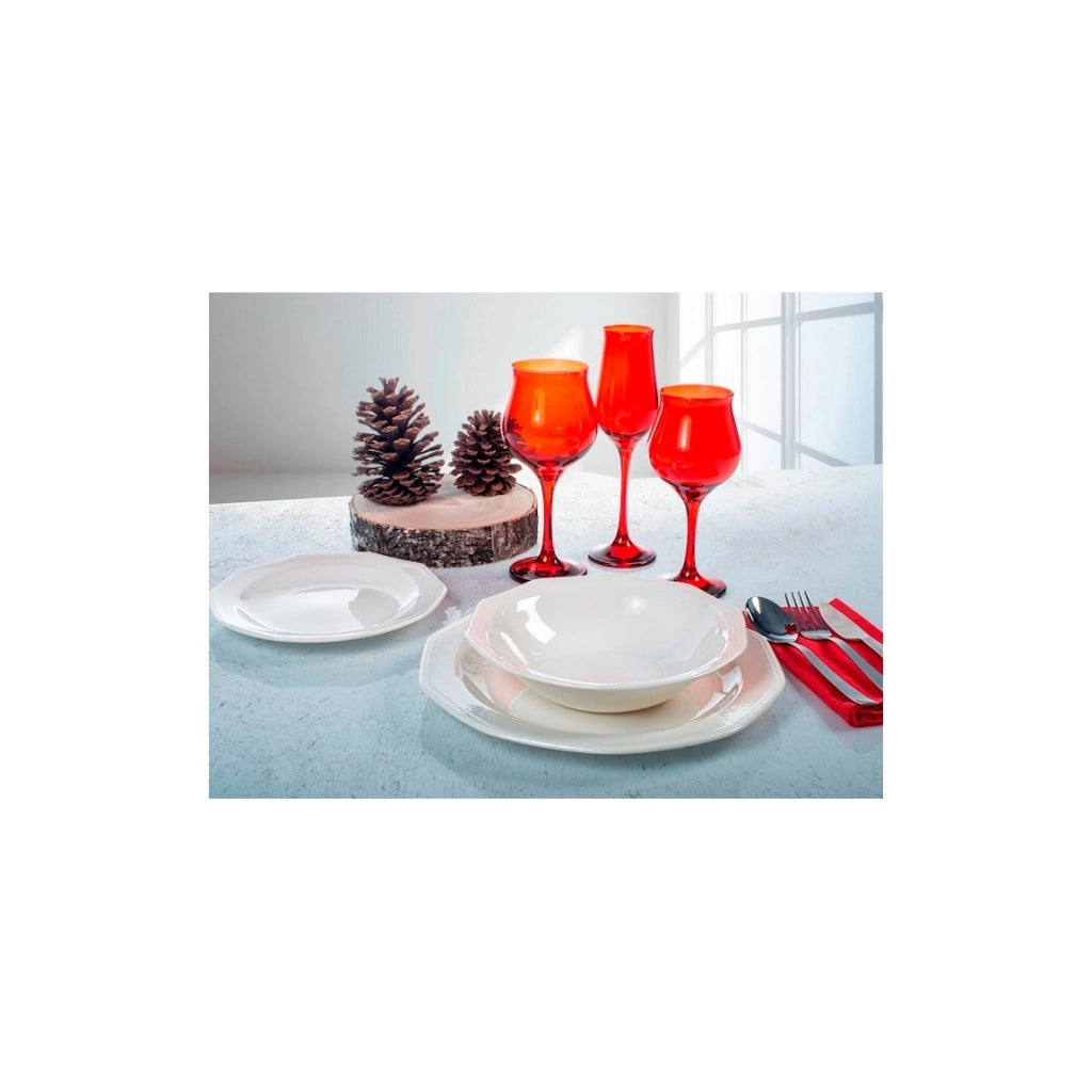 6 Calici  vetro wavy rosso cl 31