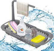 Supporto e Organizzatore Telescopico per Lavello - Sciacquabile e Contenitore per Sapone (34-44 cm)