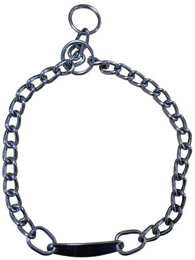 COLLARE PER CANI A STRANGOLO IN METALLO CON PIASTRA IDEAL STAR 16 mm x 35 cm - IDEAL STAR