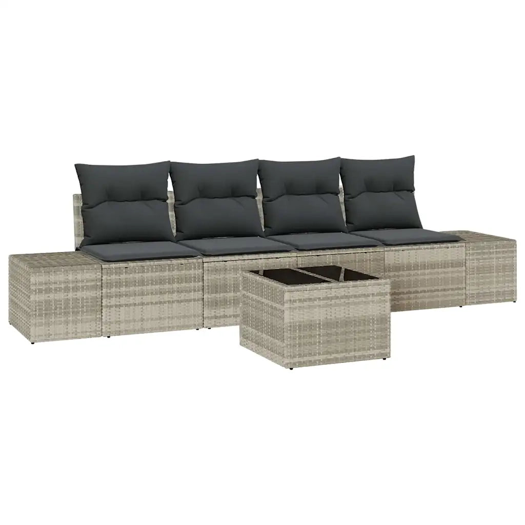 Set Divano da Giardino 5 pcs Grigio chiaro e grigio scuro 3355601