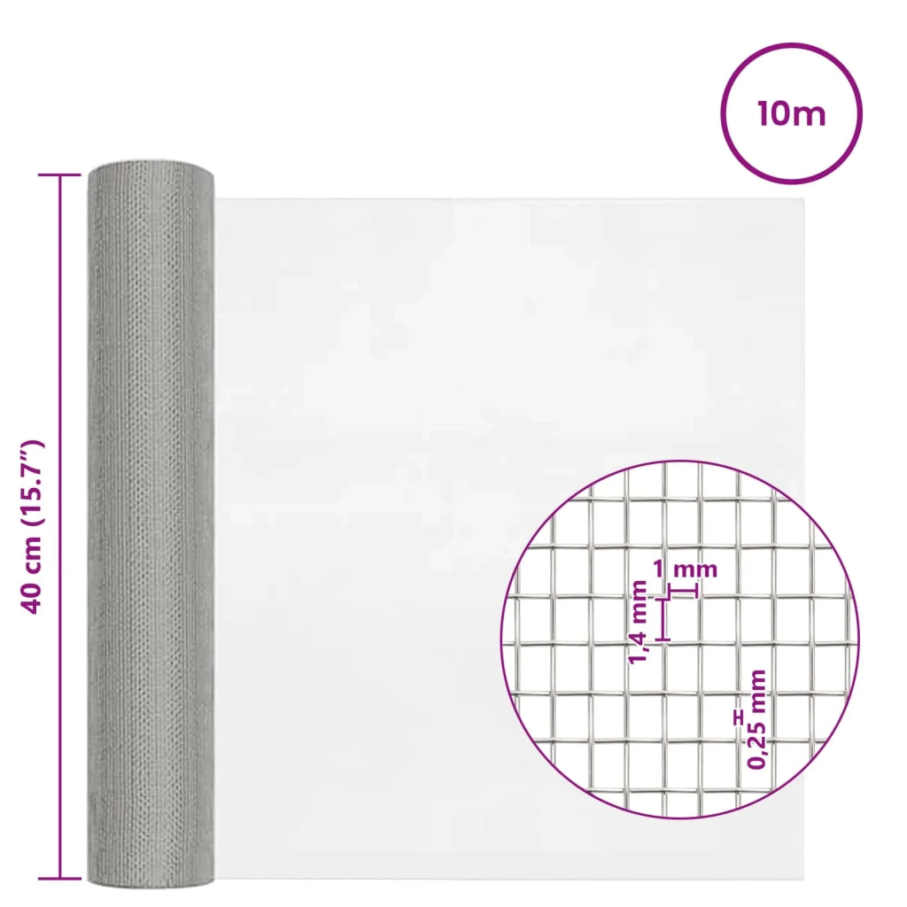 Rete per schermatura 40 x 1000 cm 18 Mesh Argento 42039603