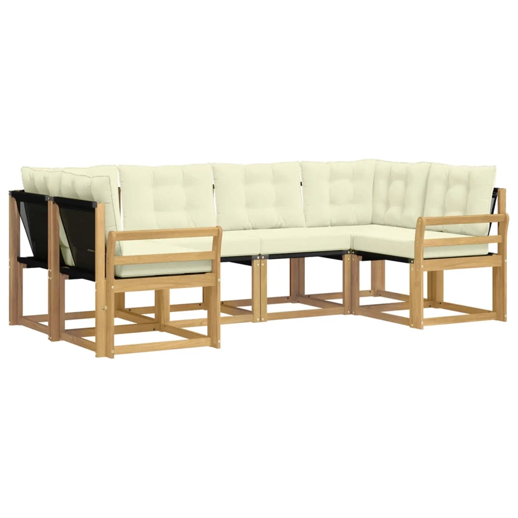 Set di divani da esterno 6 pz Bianco e Crema 3389812