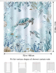 Douchegordino oceano blu verde, 180 x 180 cm, impermeabile e resistente a muffa e schiuma, tessuto in poliestere, con 12 ganci.
