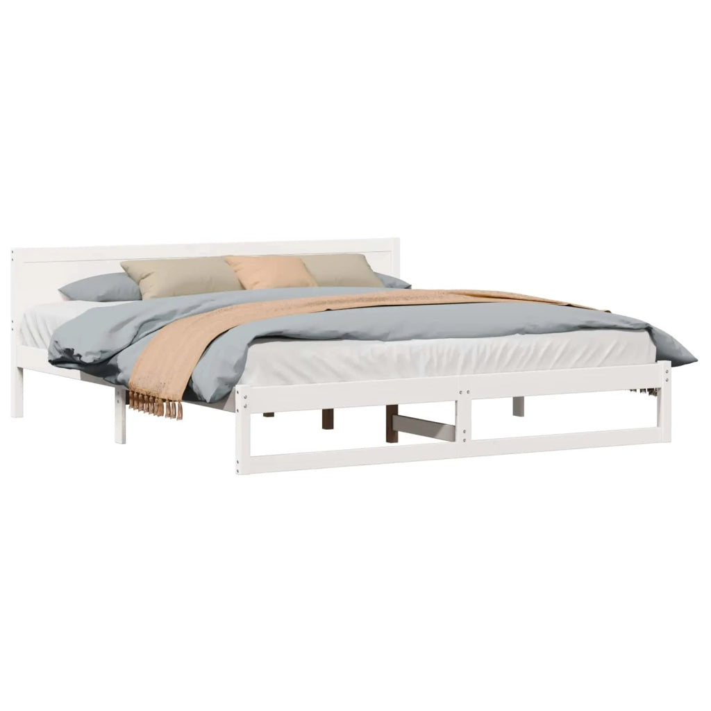 Struttura del letto Bianco 200 x 200 cm Pino massello