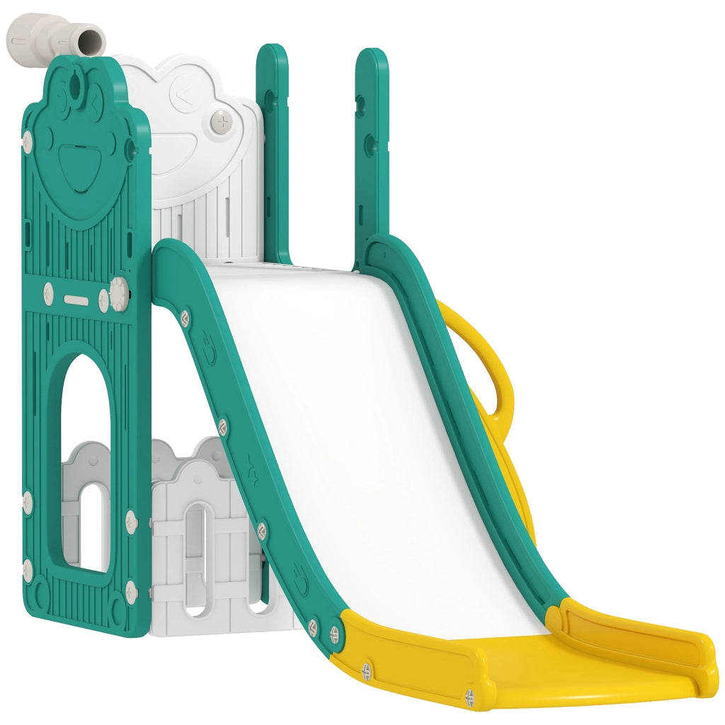 Set da gioco per bambini con scivolo e canestro ¨C Minimal ¨C Giallo e verde