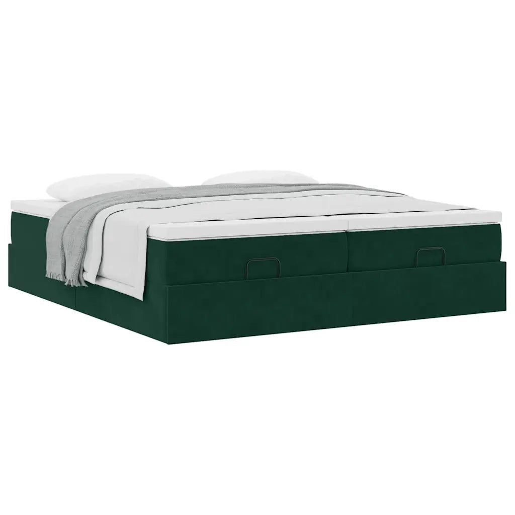 Struttura Letto Pouf con Materassi 180x200 cm Velluto