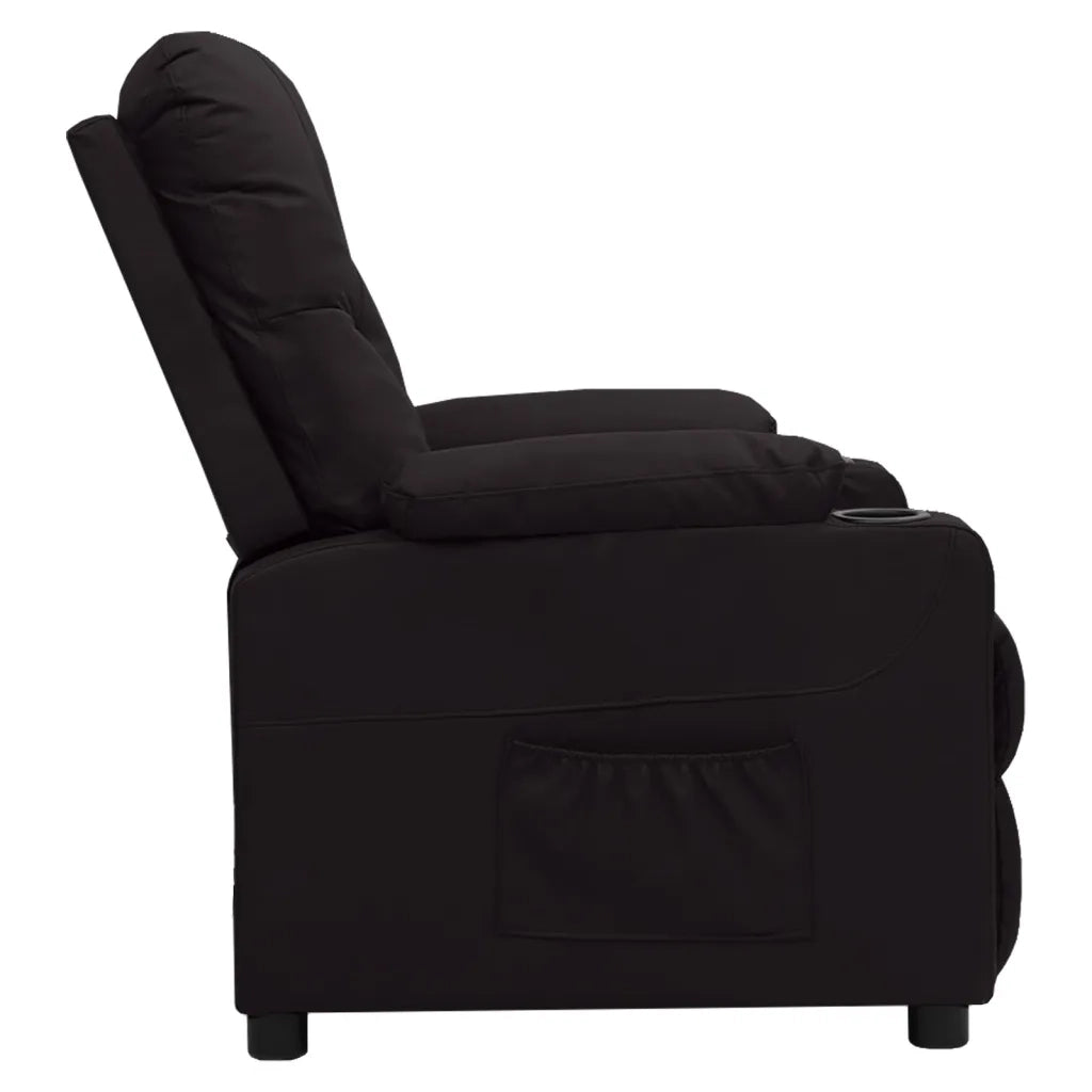 Poltrona | Sedia Relax Reclinabile Nera in Similpelle