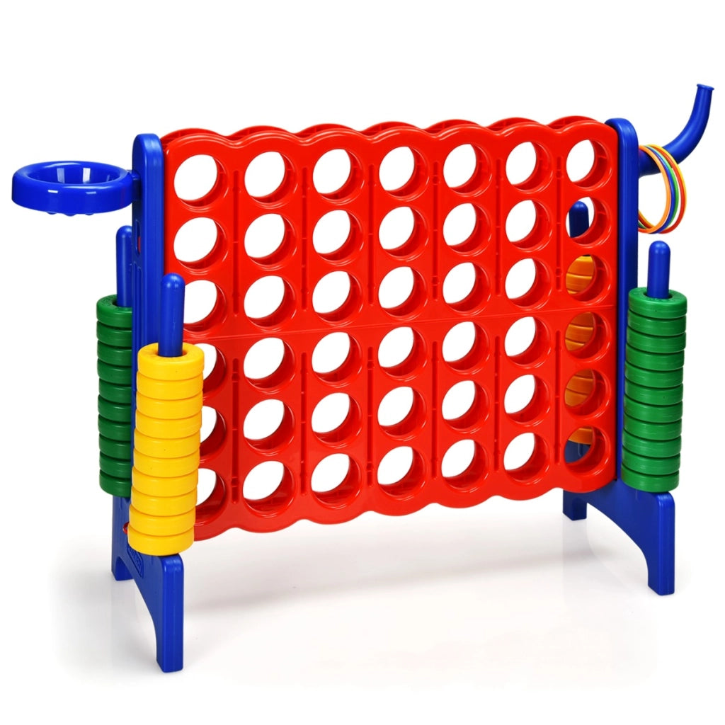 Forza 4 gigante con canestro e gioco di lancio, Gioco da esterno per bambini e adulti 84x33x79 cm Blu-Giochi esterni