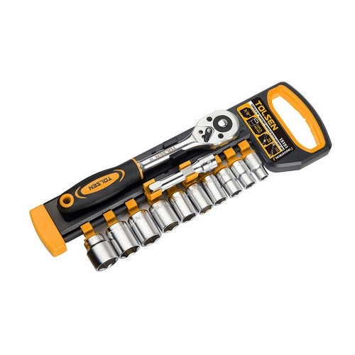 SET 12PZ CRICCHETTO REVERSIBILE CON BUSSOLE DA 3/8- 8-19 mm- TOLSE- pezzi 1