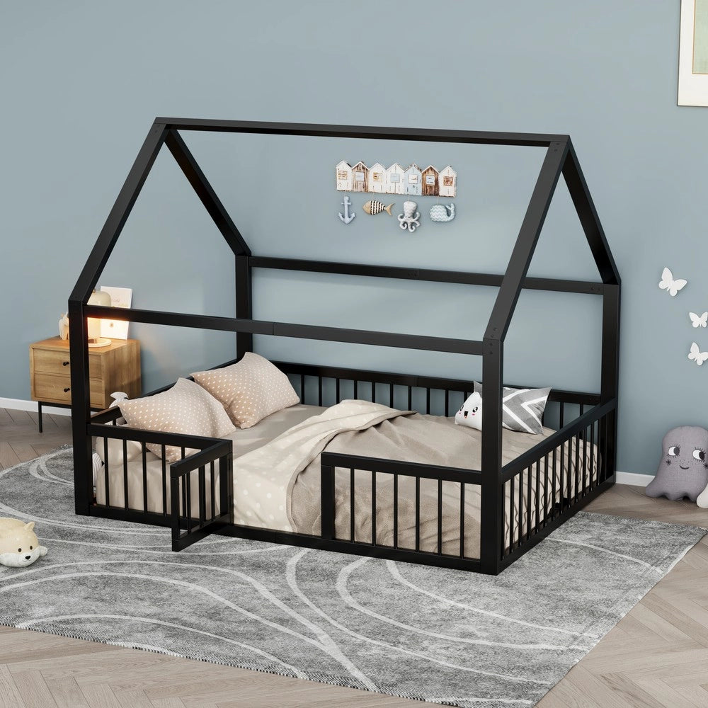 Letto in Metallo per Bambini ¨C MINIMAL ¨C Nero 140x200