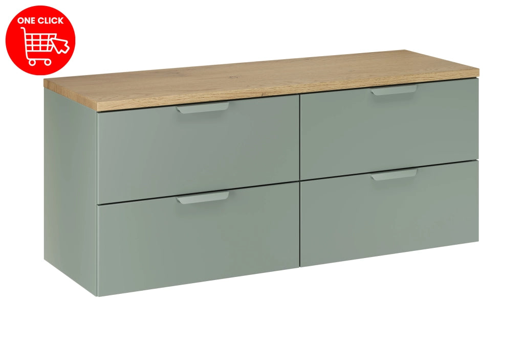 Set mobili bagno 120 cm con piano Aster Green 120 cm
