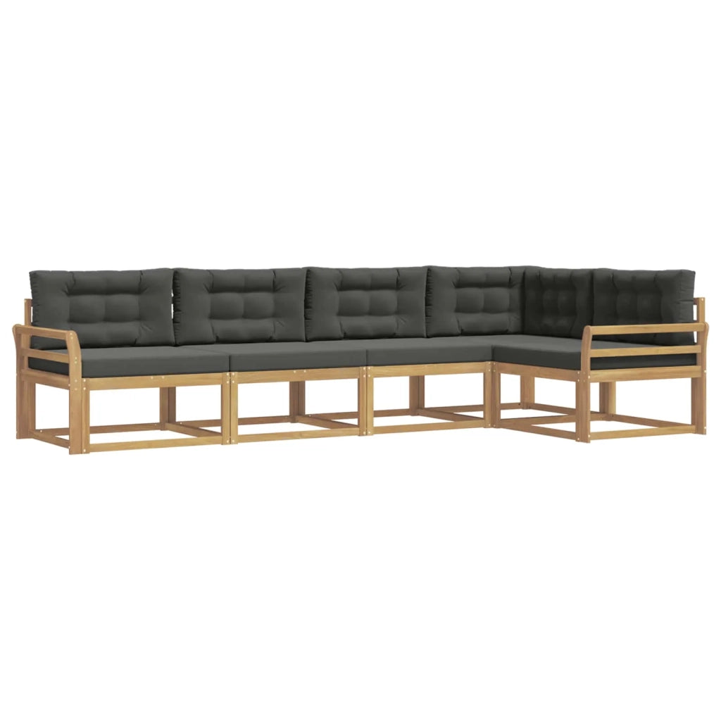 Set di divani da esterno 4 pz Bianco e Antracite Poliestere 3386446