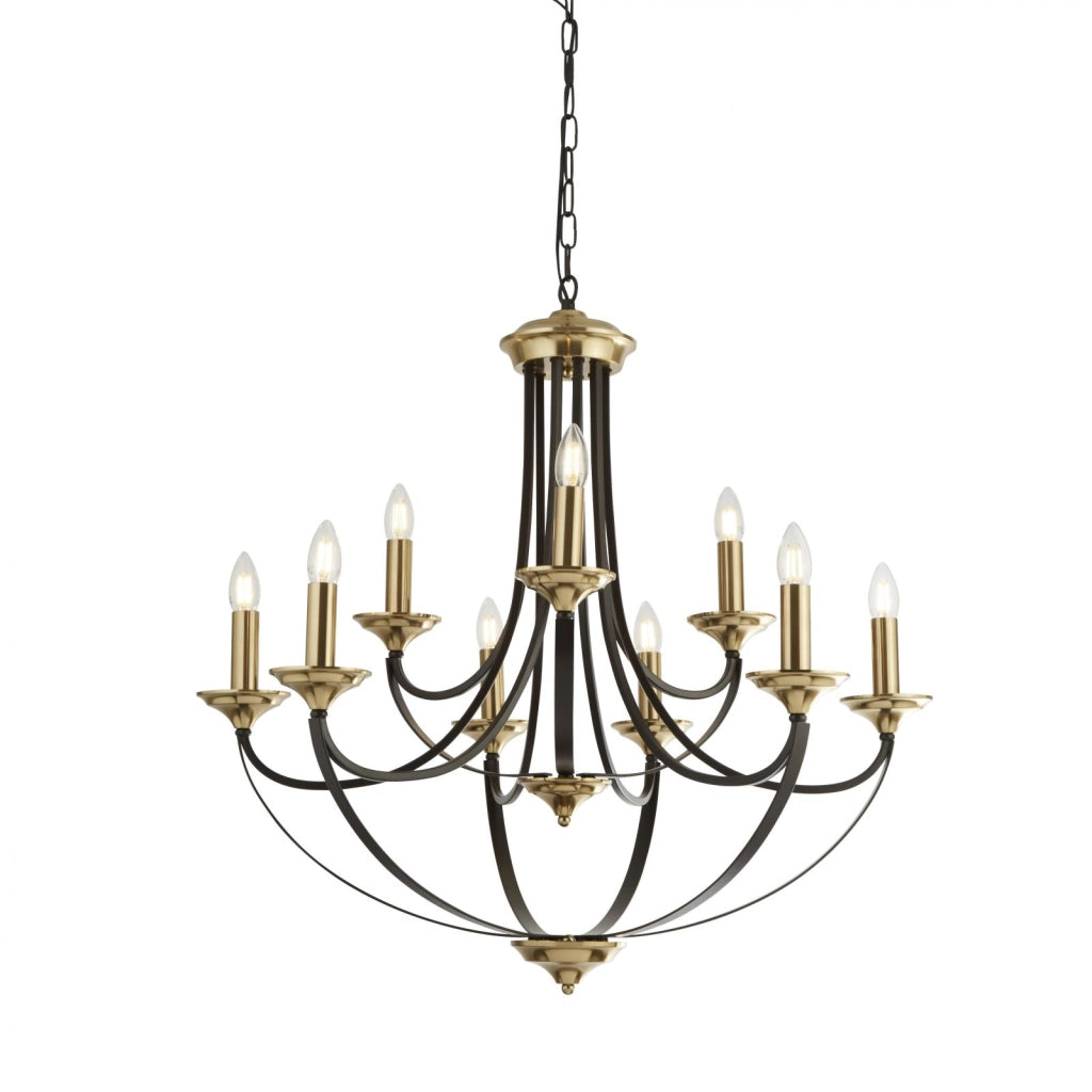 Pendente Belfry 9Lt - Bronzo scuro e metallo marrone